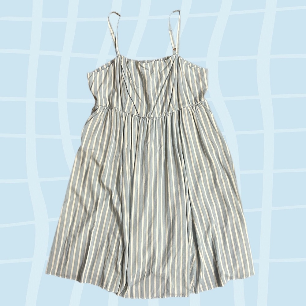 Torrid Striped Midi Dress in Cream and Baby Blue